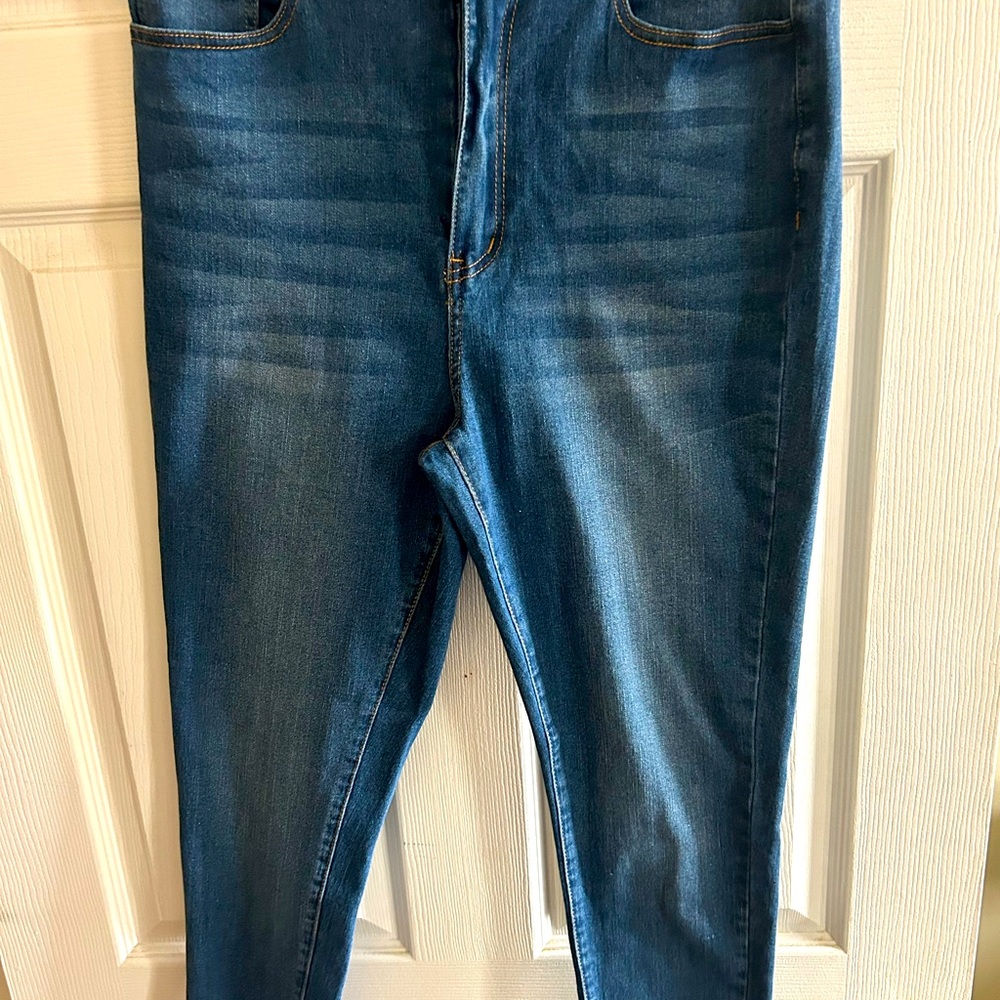 Women’s SHEIN OXL curve high waisted skinny jeans.